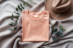 Folded peach shirt mockup Product Image 1