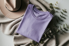 Purple tshirt with hat mockup Product Image 1