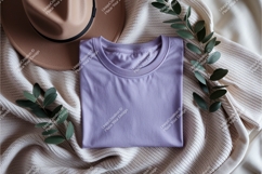 Purple tshirt with hat mockup Product Image 1