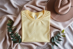 Folded yellow shirt mockup Product Image 1