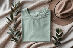 Folded green shirt mockup Product Image 1