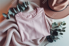 Pink shirt on sweater mockup Product Image 1