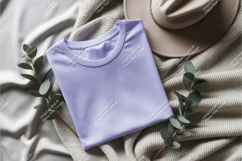 Purple shirt on sweater mockup Product Image 1