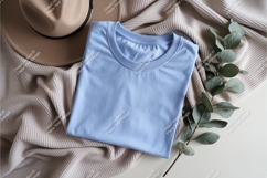 Blue shirt on sweater mockup Product Image 1