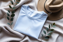 Blue shirt with hat mockup Product Image 1
