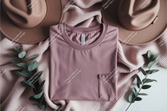 Folded shirt with hats mockup Product Image 1