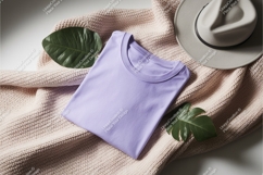 Purple shirt with hat mockup Product Image 1