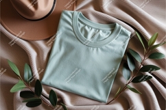 Folded tshirt with hat mockup Product Image 1