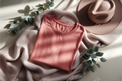 Folded shirt with a hat mockup Product Image 1