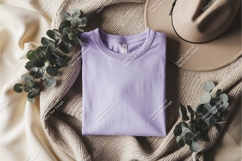 Folded purple tshirt mockup Product Image 1