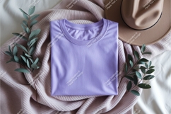 Folded purple tshirt mockup Product Image 1