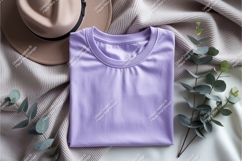 Folded purple tshirt mockup Product Image 1