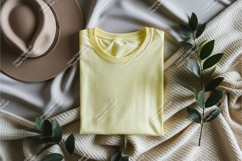 Yellow tshirt with hat mockup Product Image 1