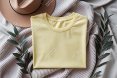 Yellow tshirt with hat mockup Product Image 1