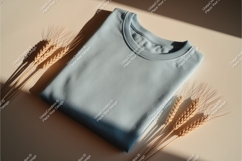 Folded tshirt with wheat mockup Product Image 1