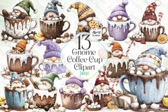 Gnome Coffee Cup Watercolor Clipart Product Image 1