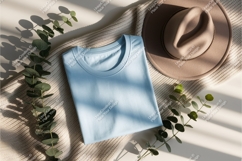 Folded light blue shirt mockup Product Image 1