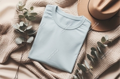 Folded light blue shirt mockup Product Image 1