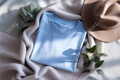 Folded light blue shirt mockup Product Image 1