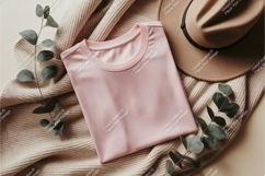 Folded light pink shirt mockup Product Image 1