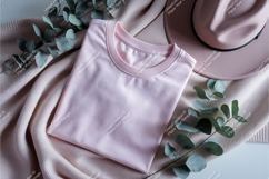 Pink shirt on sweater with hat mockup Product Image 1