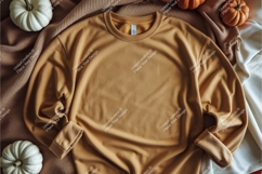 Brown sweatshirt with pumpkins mockup Product Image 1