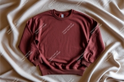 Maroon sweatshirt on fabric mockup Product Image 1