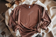 Brown sweatshirt on a blanket mockup Product Image 1