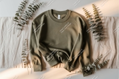Green sweatshirt with eucalyptus mockup Product Image 1