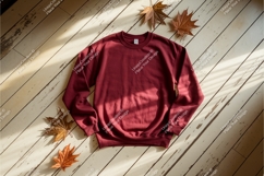 Red sweatshirt with leaves mockup Product Image 1