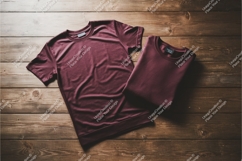 Maroon shirt and sweatshirt mockup Product Image 1