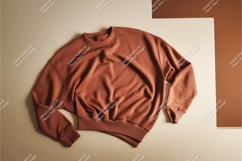 Olive sweatshirt with pumpkins mockup Product Image 1
