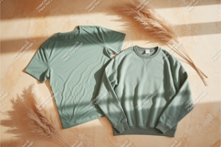 Green shirt and sweatshirt mockup Product Image 1