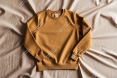 Mustard sweatshirt on fabric mockup Product Image 1