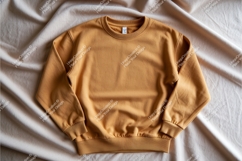 Yellow sweatshirt on fabric mockup Product Image 1