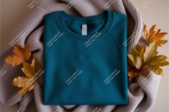 Teal sweatshirt with leaves mockup Product Image 1