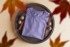 Lavender tshirt on tray mockup Product Image 1