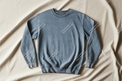 Blue long sleeve shirt flat lay mockup Product Image 1