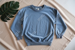 Blue long sleeve shirt flat lay mockup Product Image 1