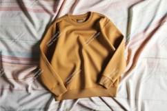 Yellow sweatshirt on fabric mockup Product Image 1