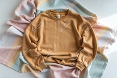 Yellow sweatshirt on fabric mockup Product Image 1