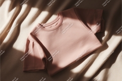 Pink tshirt on fabric mockup Product Image 1