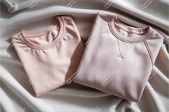 Two pink sweatshirts folded mockup Product Image 1