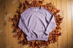 Purple sweatshirt on leaves mockup Product Image 1