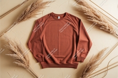 Brown sweatshirt with grass mockup Product Image 1