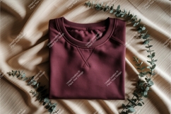 Maroon sweatshirt with plant mockup Product Image 1