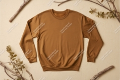Brown sweatshirt with branches mockup Product Image 1