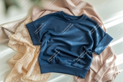 Navy short sleeve shirt mockup Product Image 1