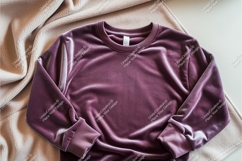 Purple velvet long sleeve shirt mockup Product Image 1