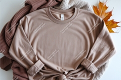 Beige long sleeve shirt mockup Product Image 1